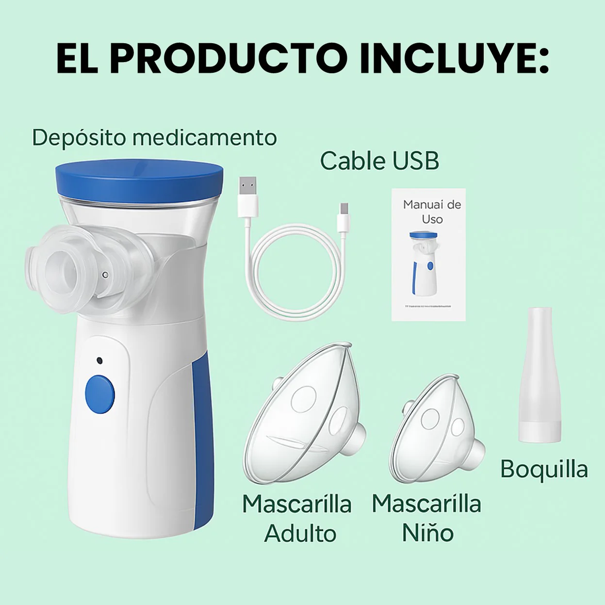 Nebulizador Portatil para Adultos y Bebés