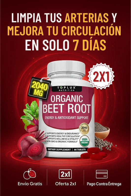 2x1 Organic Beet Root | 60 Capsulas