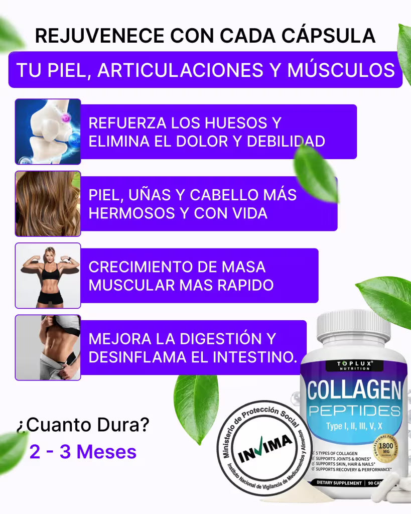 COLLAGEN 1800mg - PIEL HERMOSA Y ARTICULACIONES SIN DOLOR