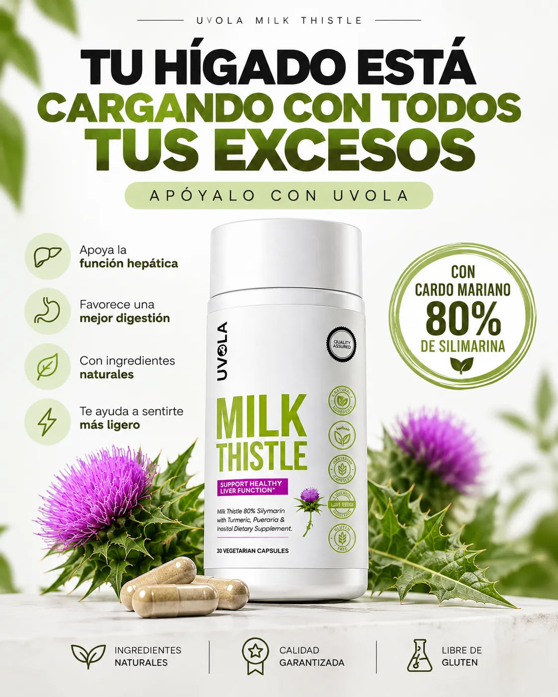 Uvola - Apoyo Hepático con Cardo Mariano
