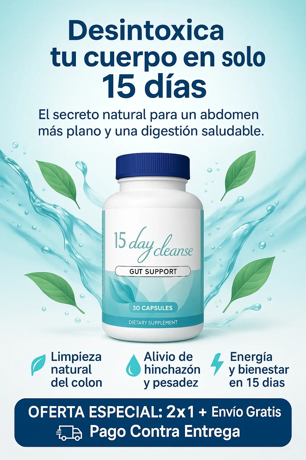 2X1 | Limpieza en 15 Días - Apoyo para Intestino y Colon