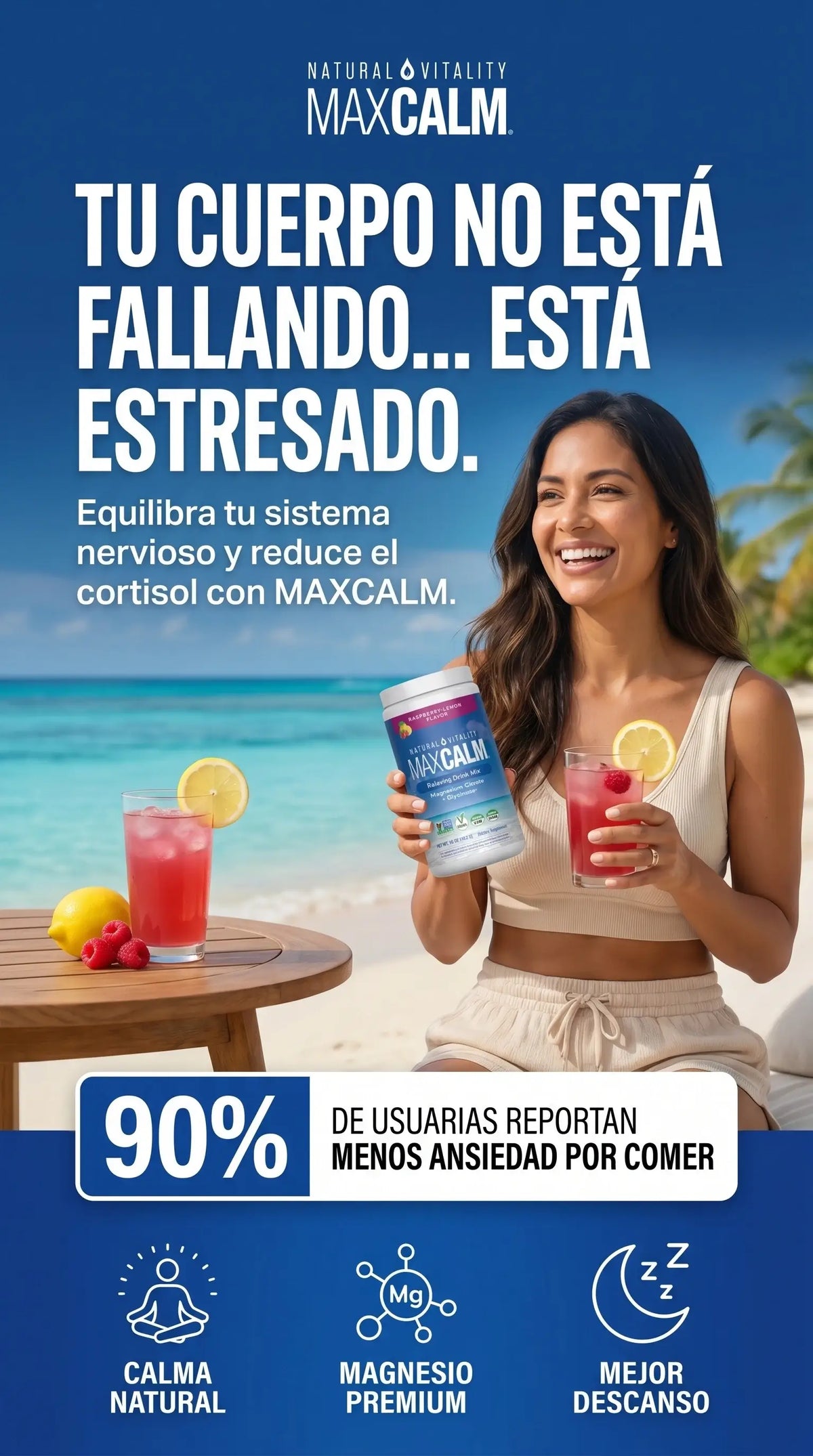 Calm Max MAX CALM 489g | Sabor Frambuesa Limon – N 🇨🇴