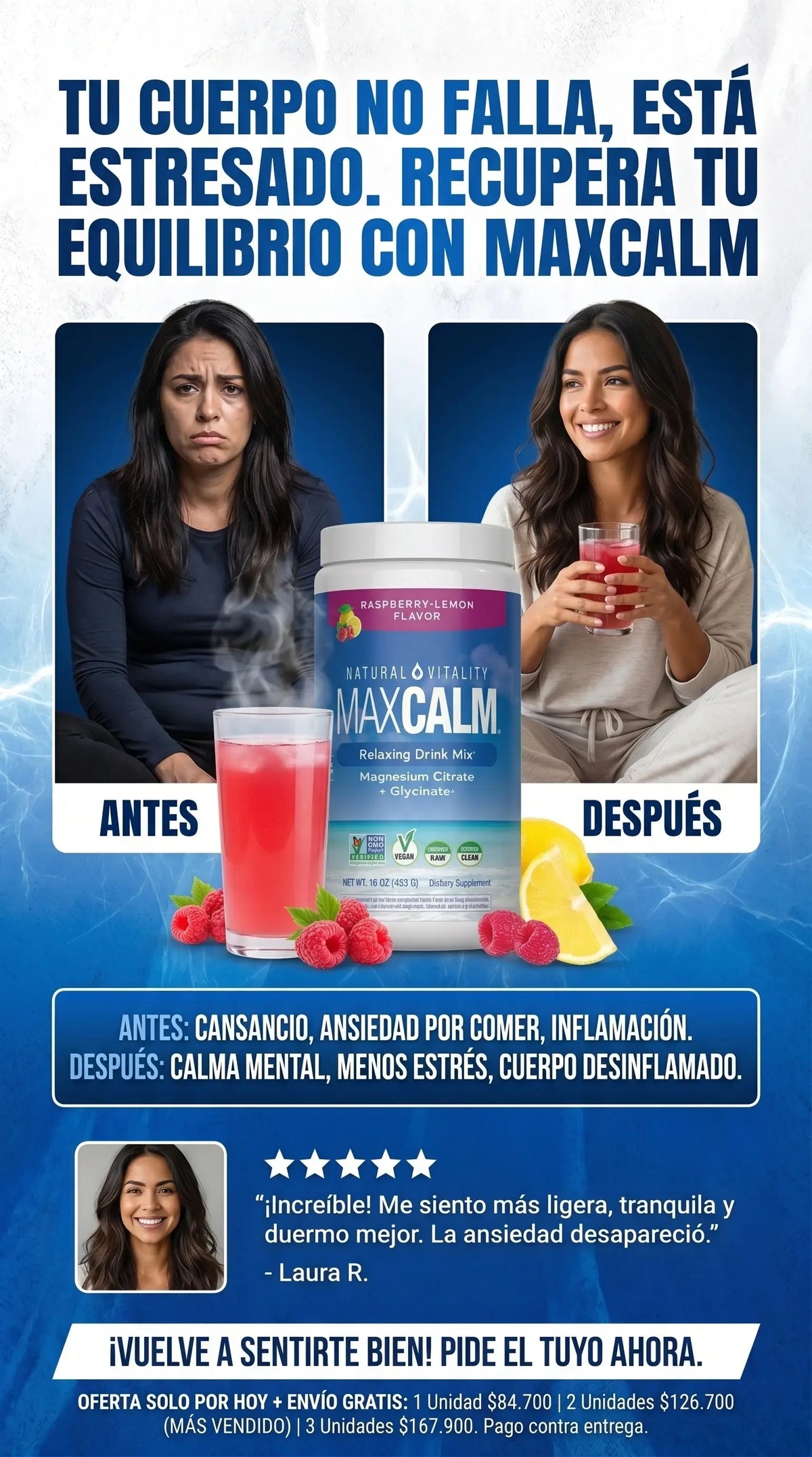 Calm Max MAX CALM 489g | Sabor Frambuesa Limon – N 🇨🇴