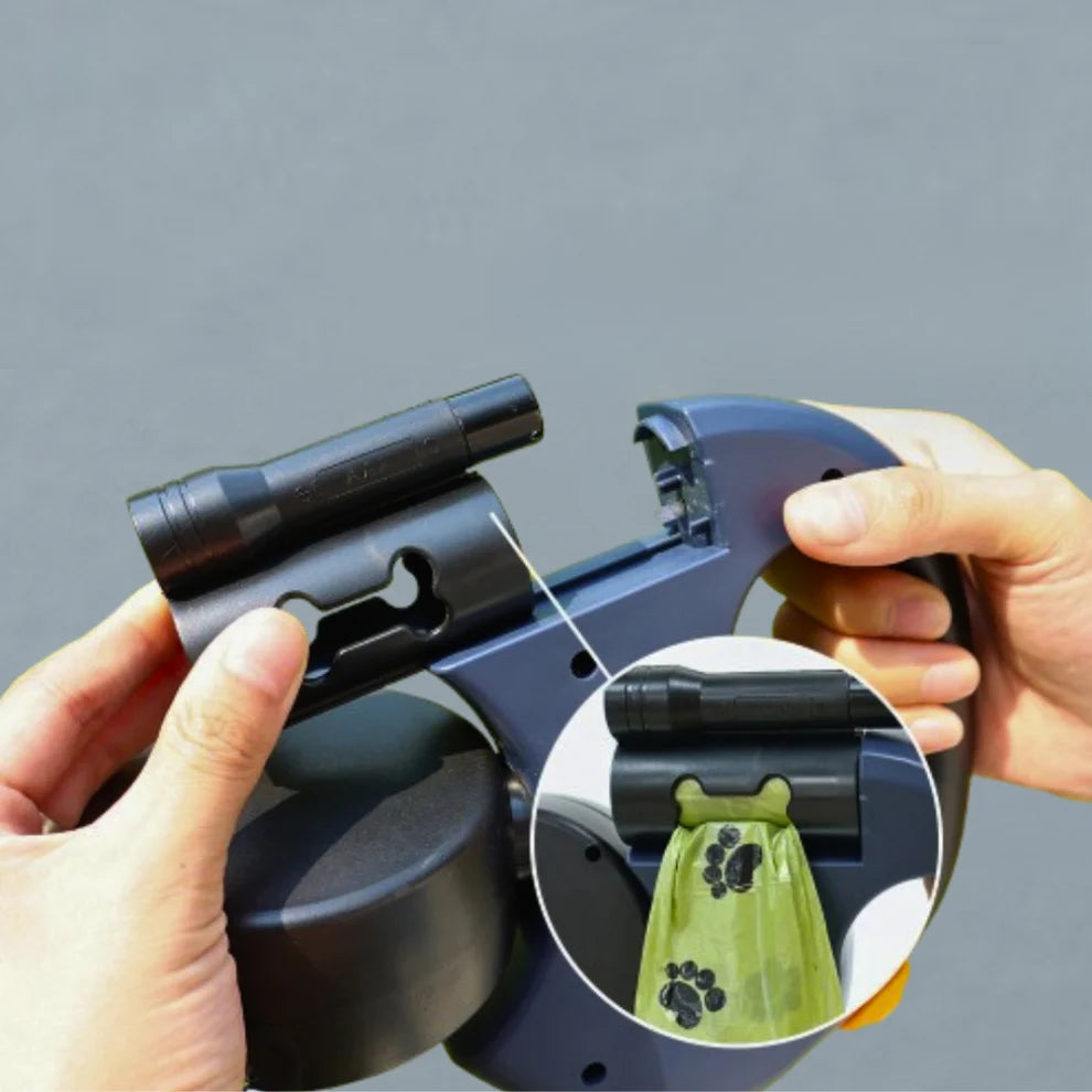 Correa Retráctil Perros Doble Linterna