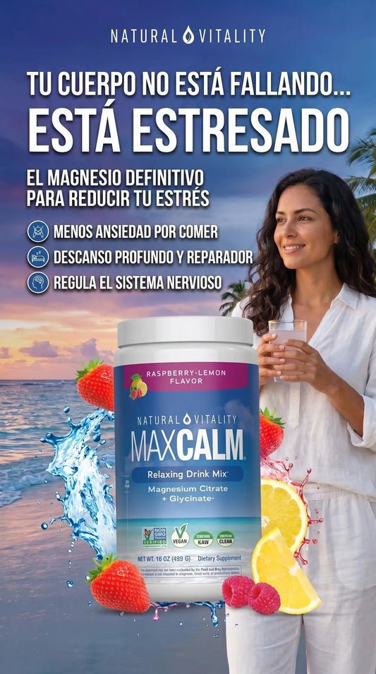 MAX CALM 489g | Sabor Frambuesa Limon