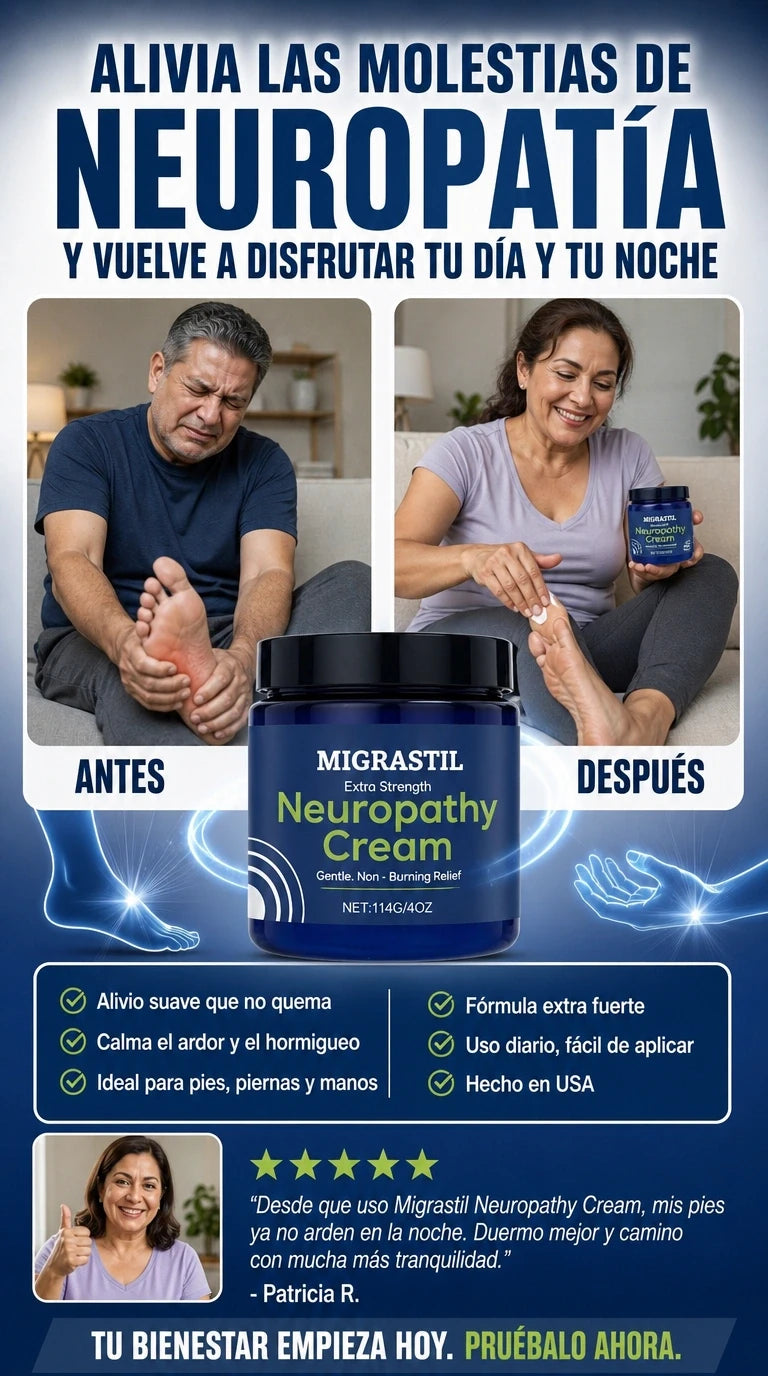 Antes y después usando Migrastil Neuropathy Cream