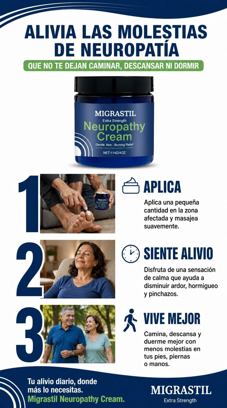 Cómo usar Migrastil Neuropathy Cream en 3 pasos