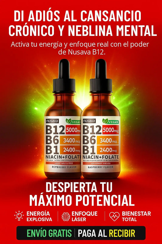 Gotas Vitamina B12 5 en 1 | Sabor Frambuesa 60ML